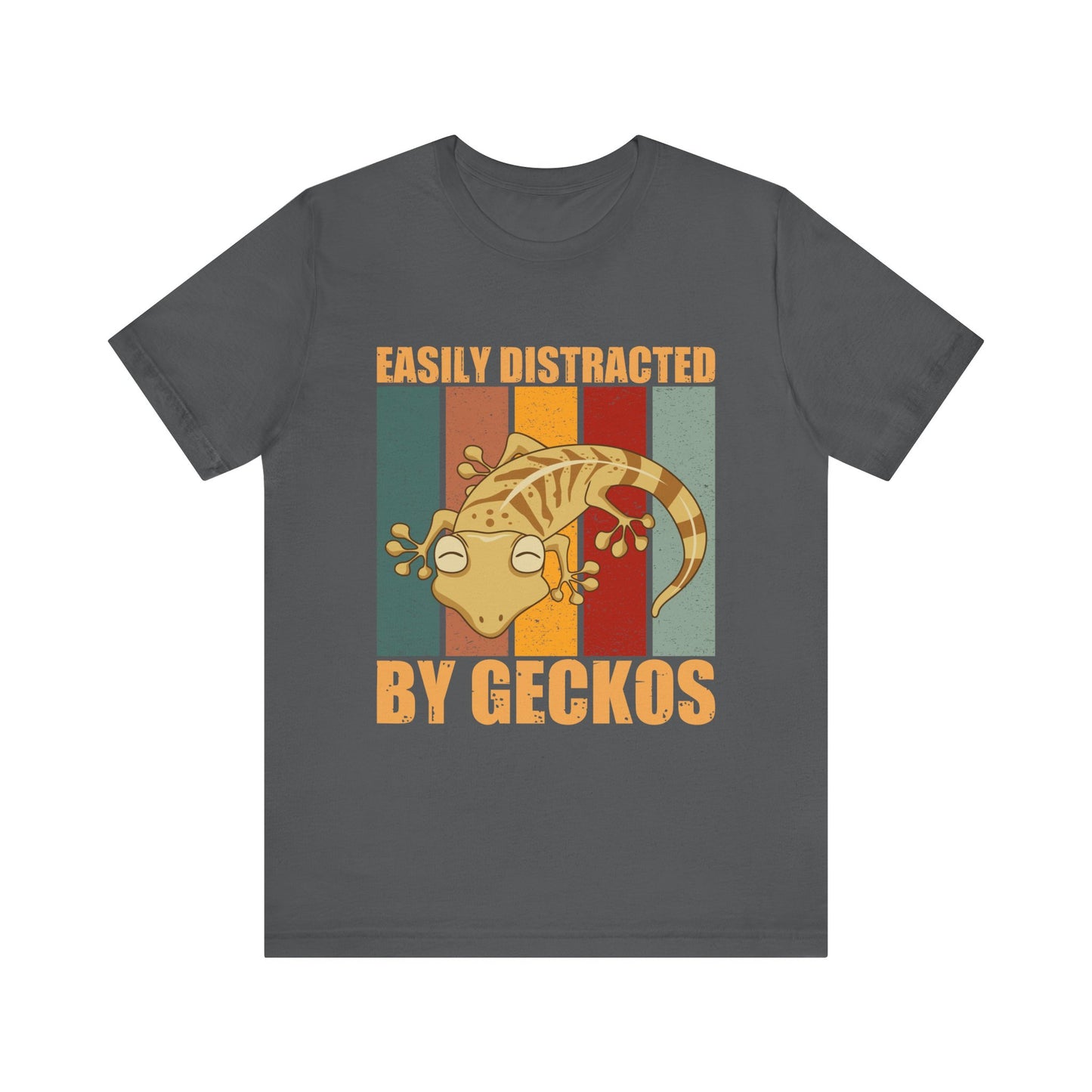 "Easily Distracted By Geckos" Unisex Jersey Tee - Casual Everyday Wear - Great for Reptile Lovers