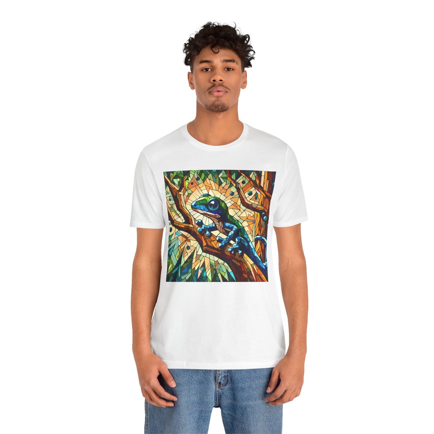 Stained Glass Lizard Unisex Jersey Tee - Casual Everyday Wear - Great for Reptile Lovers
