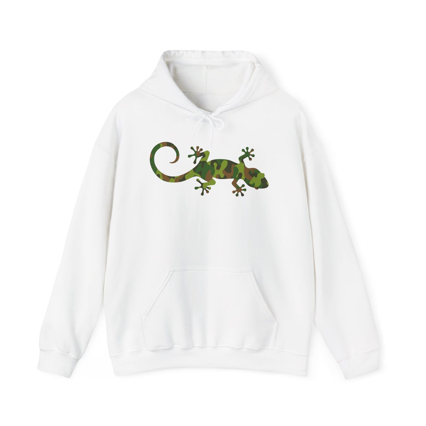 Camo Gecko Unisex Hooded Sweatshirt with Bold Print - Great for Reptile Lovers