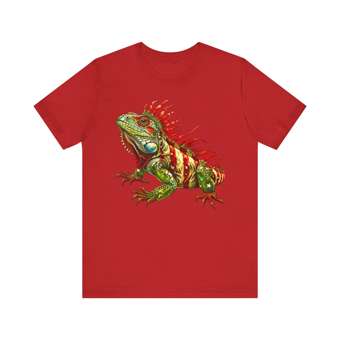 Flagged Iguana Unisex Jersey Tee - Casual Everyday Wear - Great for Reptile Lovers