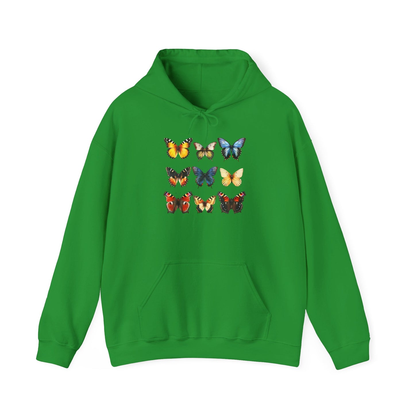 Butterflies Cozy Unisex Hooded Sweatshirt with Bold Print - Great for Insect Lovers