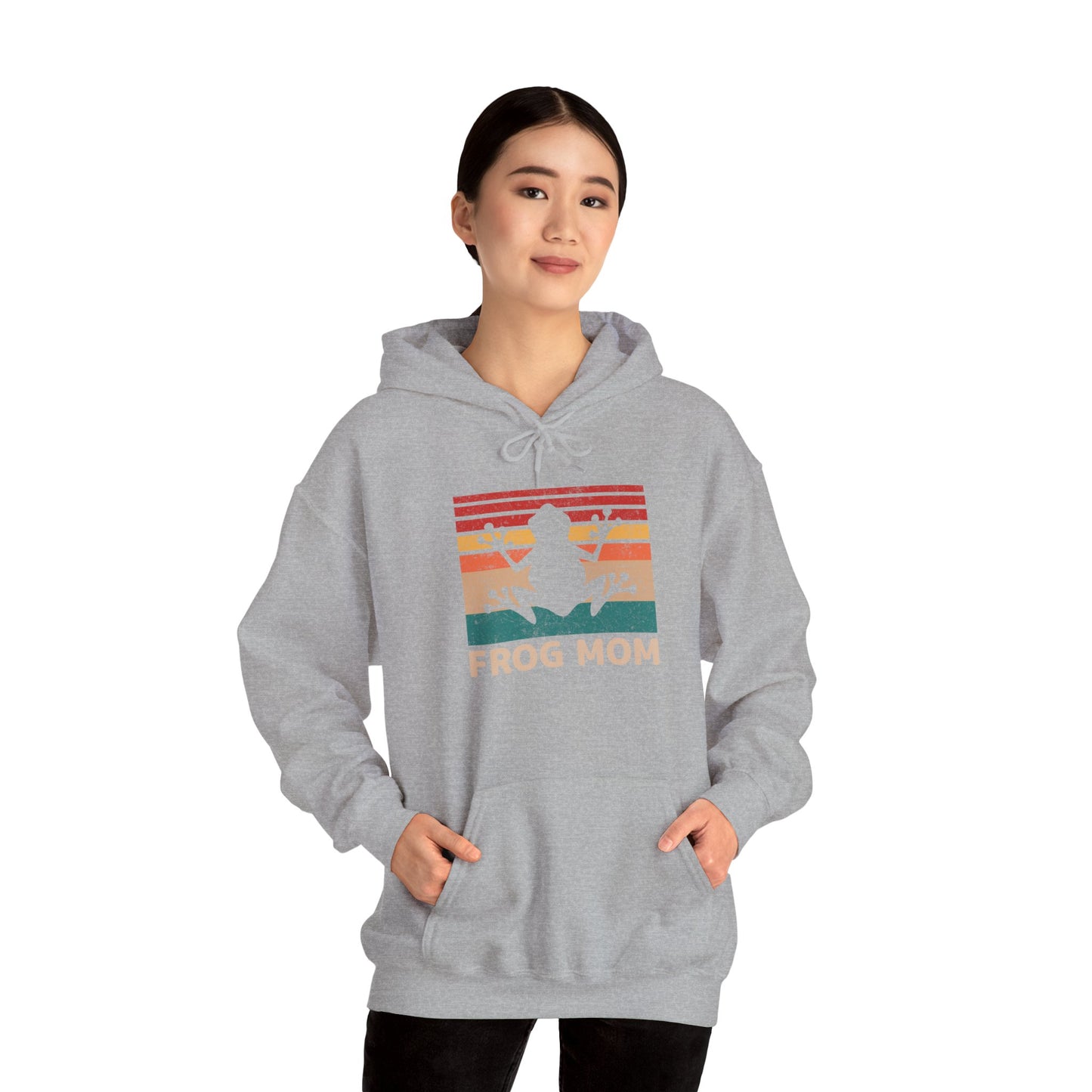 "Frog Mom" Unisex Hooded Sweatshirt with Bold Print - Great for Reptile Lovers
