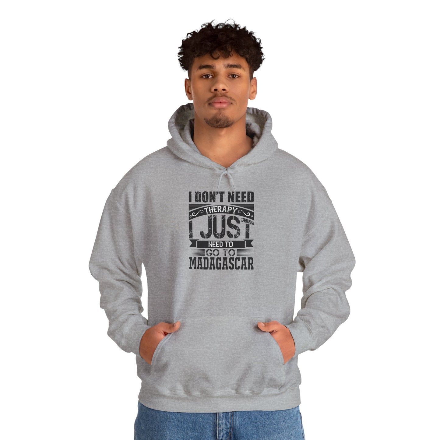 "Just Need to Go to Madagascar" Unisex Hooded Sweatshirt with Bold Print - Great for Reptile Lovers