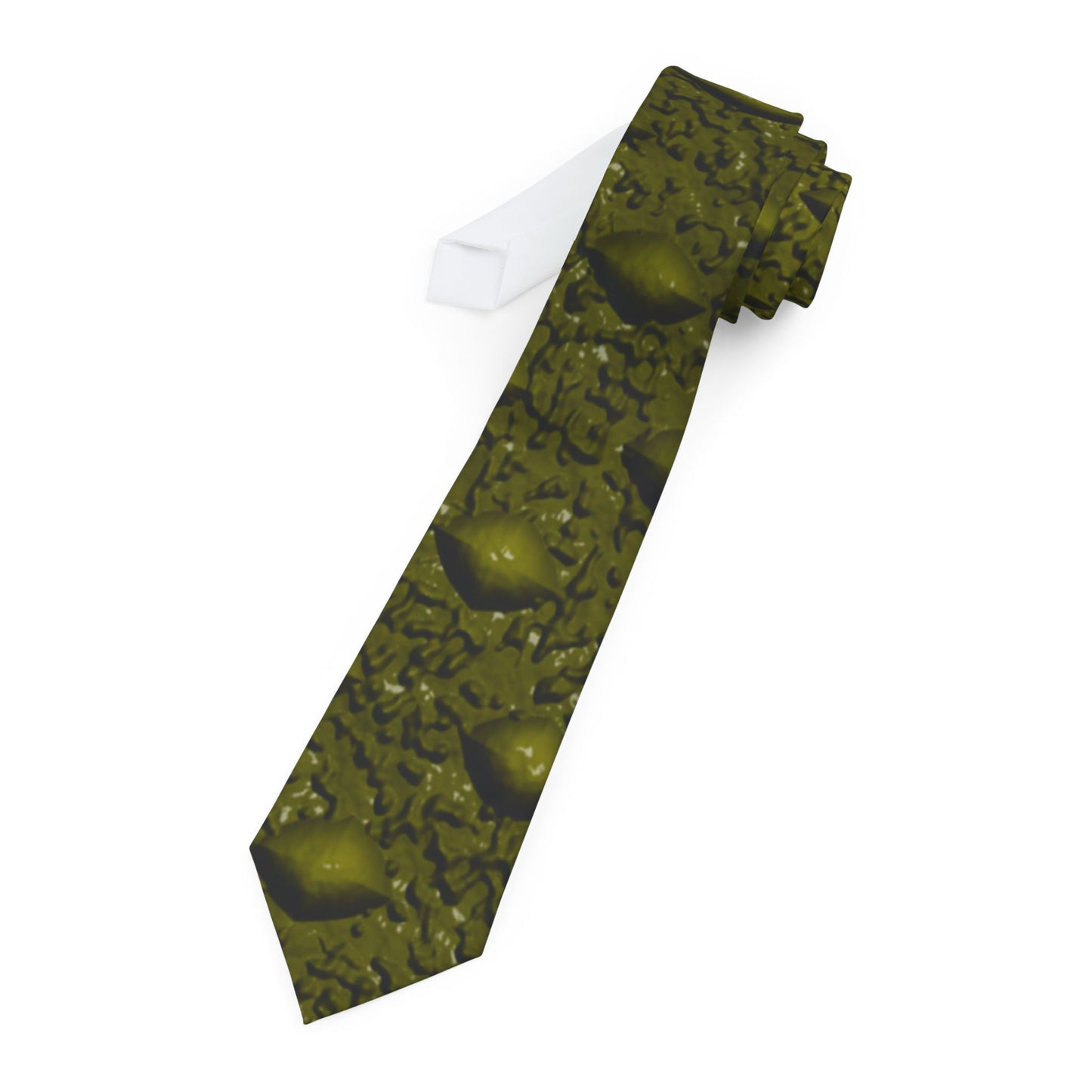 Green Lizard Necktie - Stylish Men's Satin Tie with Soft Satin Finish & Keeper Loop