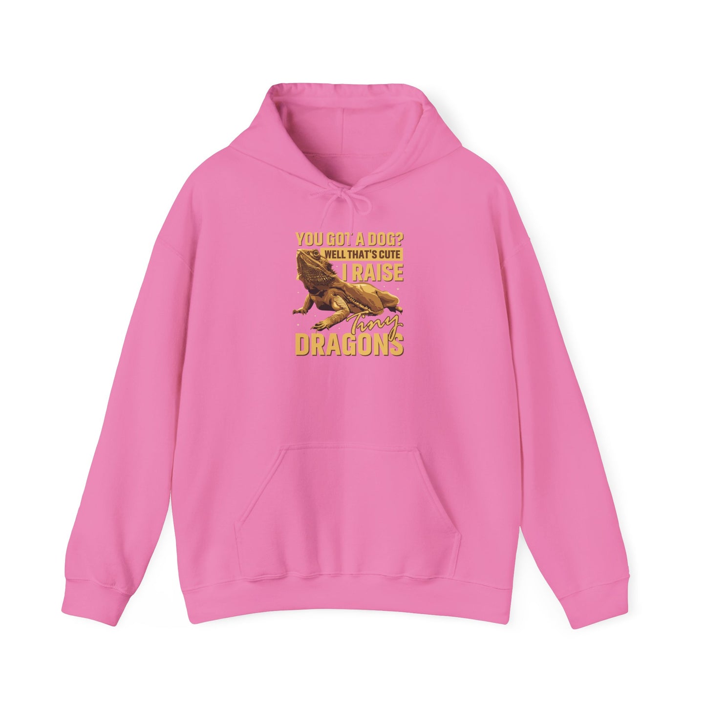 "I Raise Tiny Dragons" Unisex Hooded Sweatshirt with Bold Print - Great for Reptile Lovers