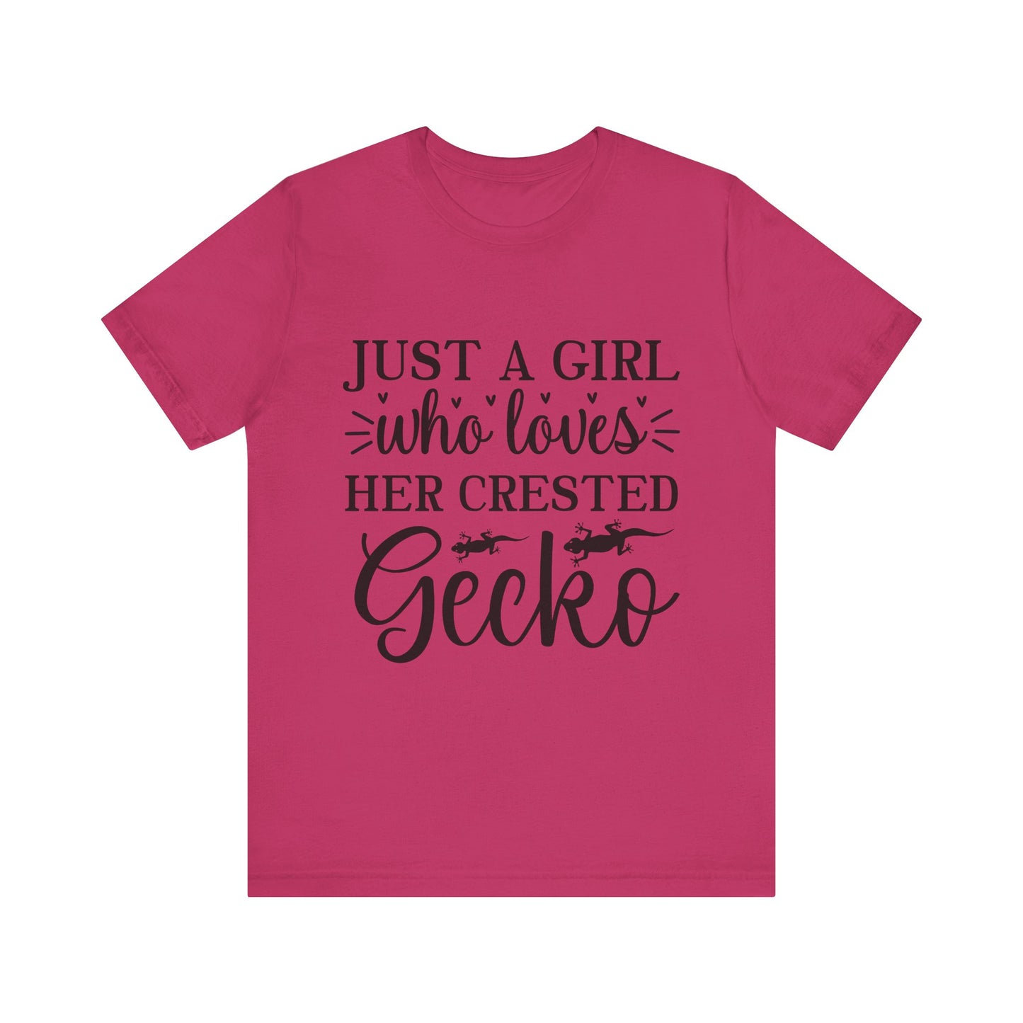 "Just a Girl Crested Gecko" Print Unisex Jersey Tee - Casual Everyday Wear - Great for Reptile Lovers