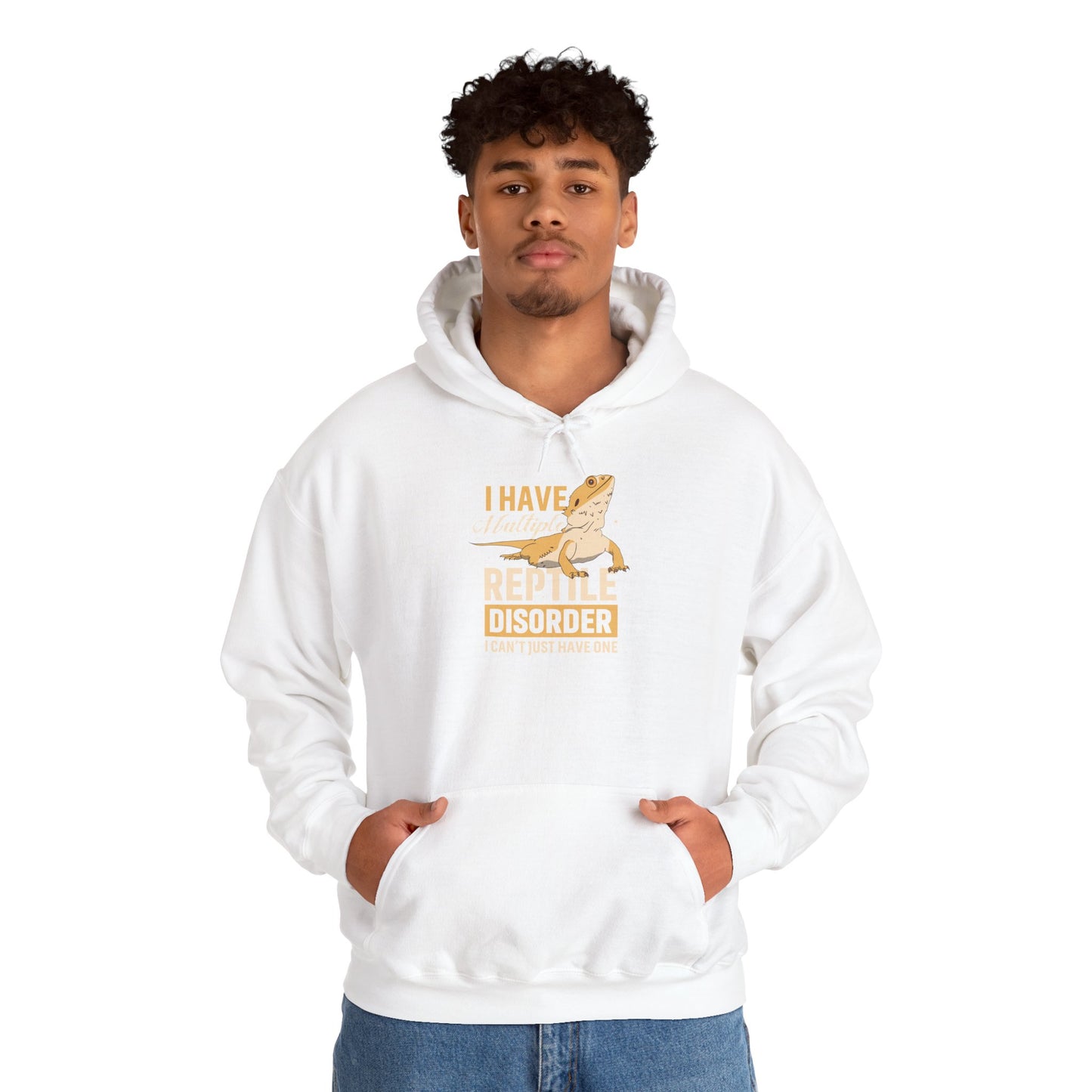 "Multiple Reptile Disorder" Unisex Hooded Sweatshirt with Bold Print - Great for Reptile Lovers