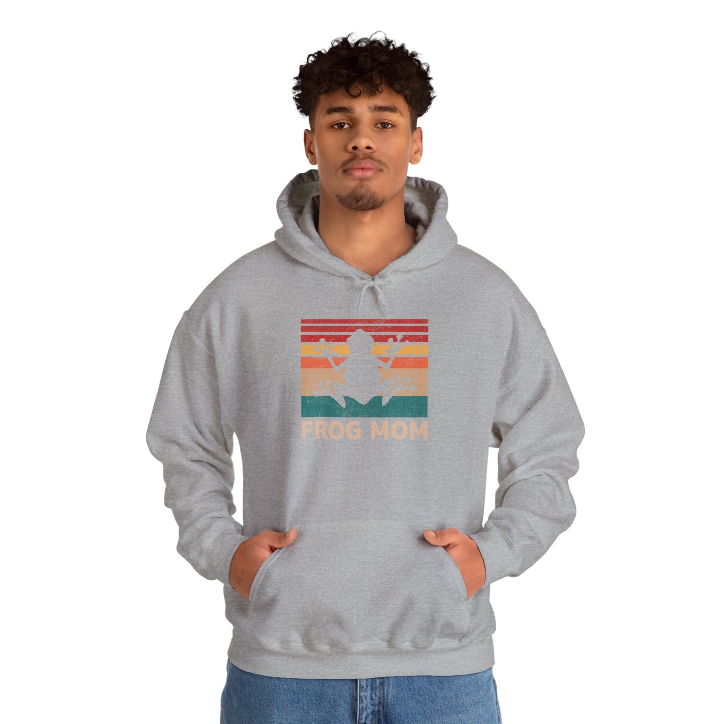 "Frog Mom" Unisex Hooded Sweatshirt with Bold Print - Great for Reptile Lovers