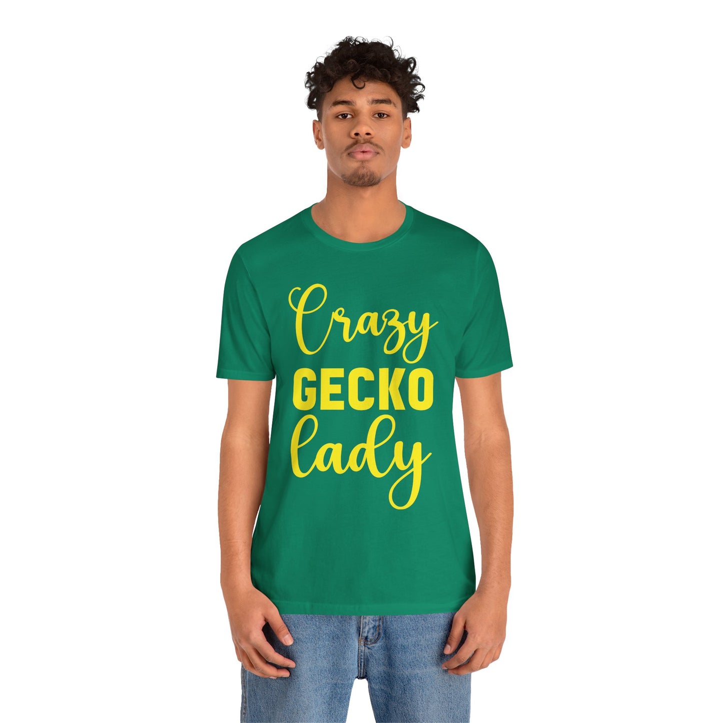 "Crazy Gecko Lady" Unisex Jersey Tee - Casual Everyday Wear - Great for Reptile Lovers