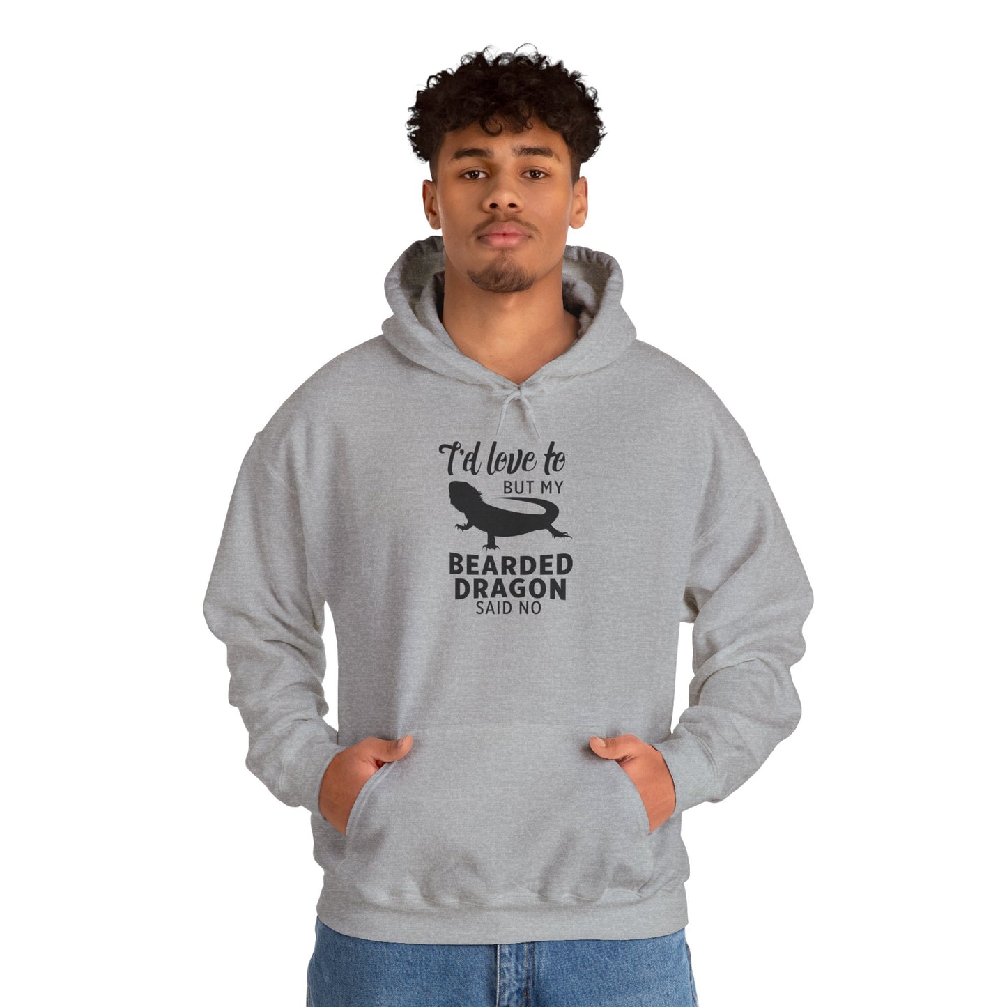 "Bearded Dragon Said No" Cozy Unisex Hooded Sweatshirt with Bold Print - Great for Reptile Lovers