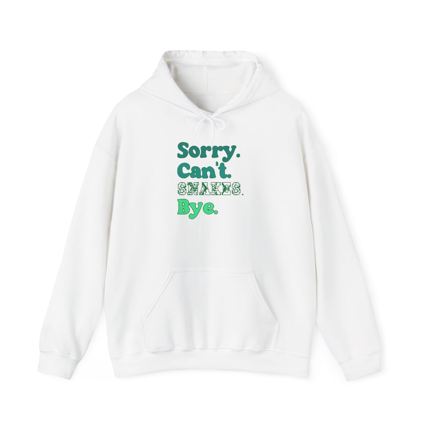 "Sorry Can't Snakes Bye" Cozy Unisex Hooded Sweatshirt with Bold Print - Great for Reptile Lovers
