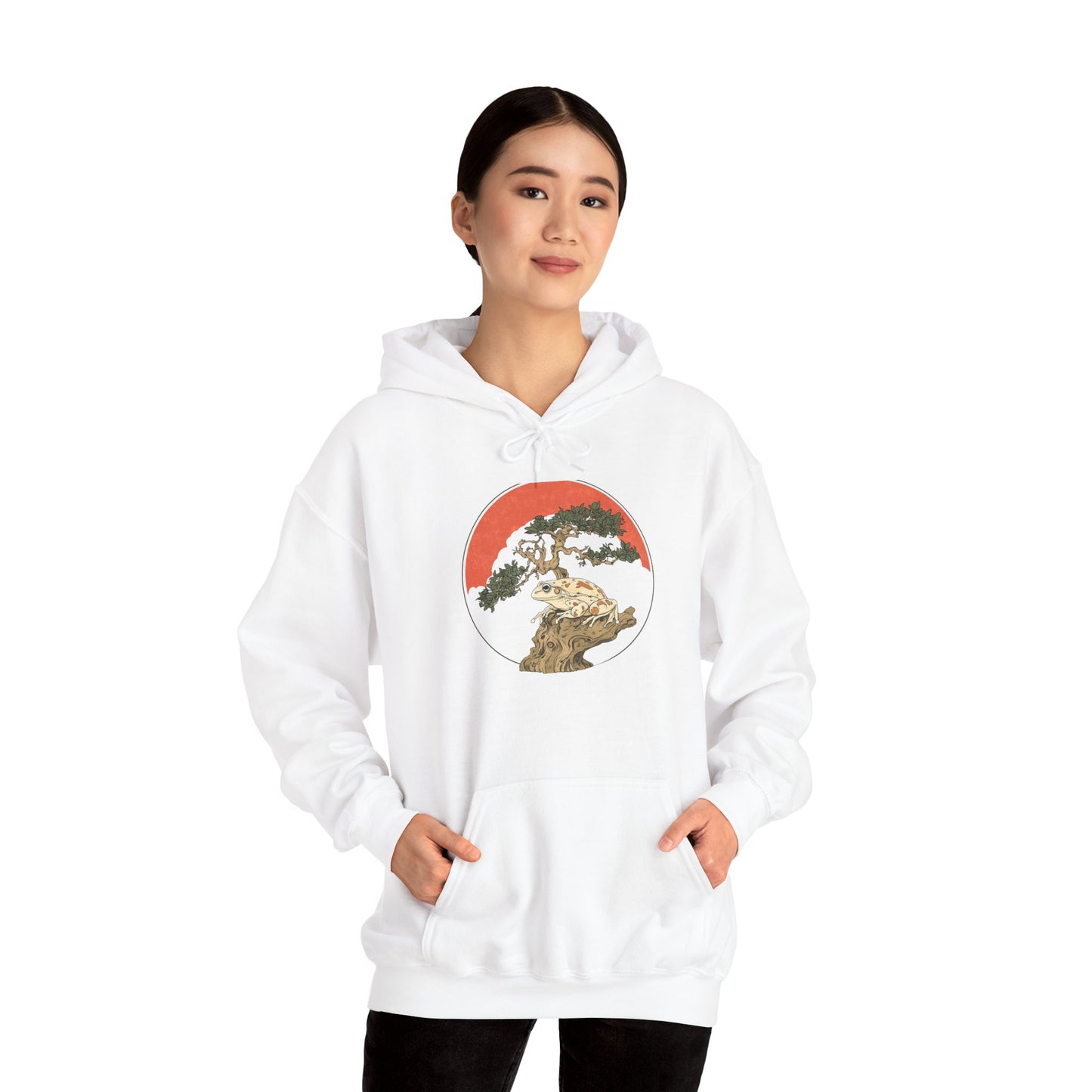 Bonsai Frog Unisex Hooded Sweatshirt with Bold Print - Great for Reptile Lovers