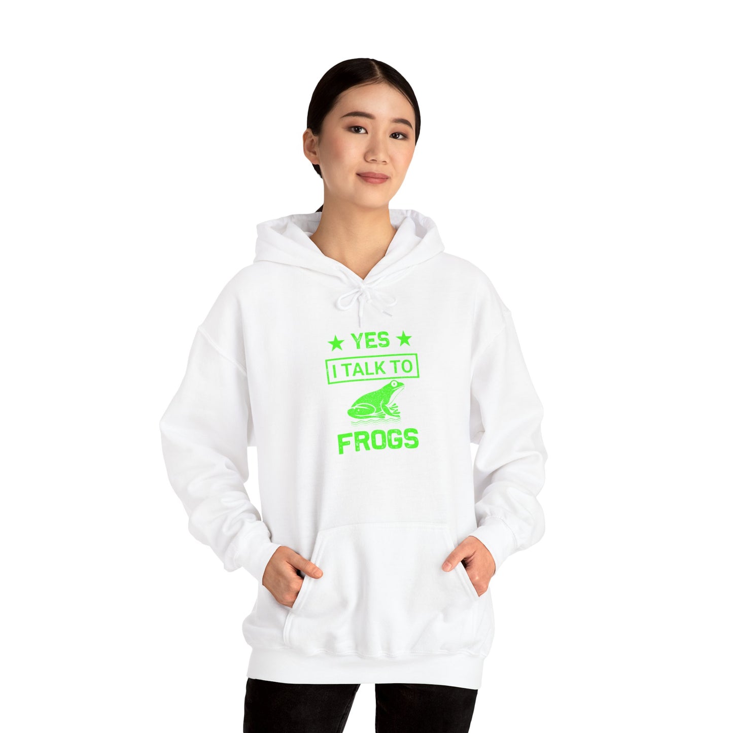 "I Talk to Frogs" Unisex Hooded Sweatshirt with Bold Print - Great for Reptile Lovers