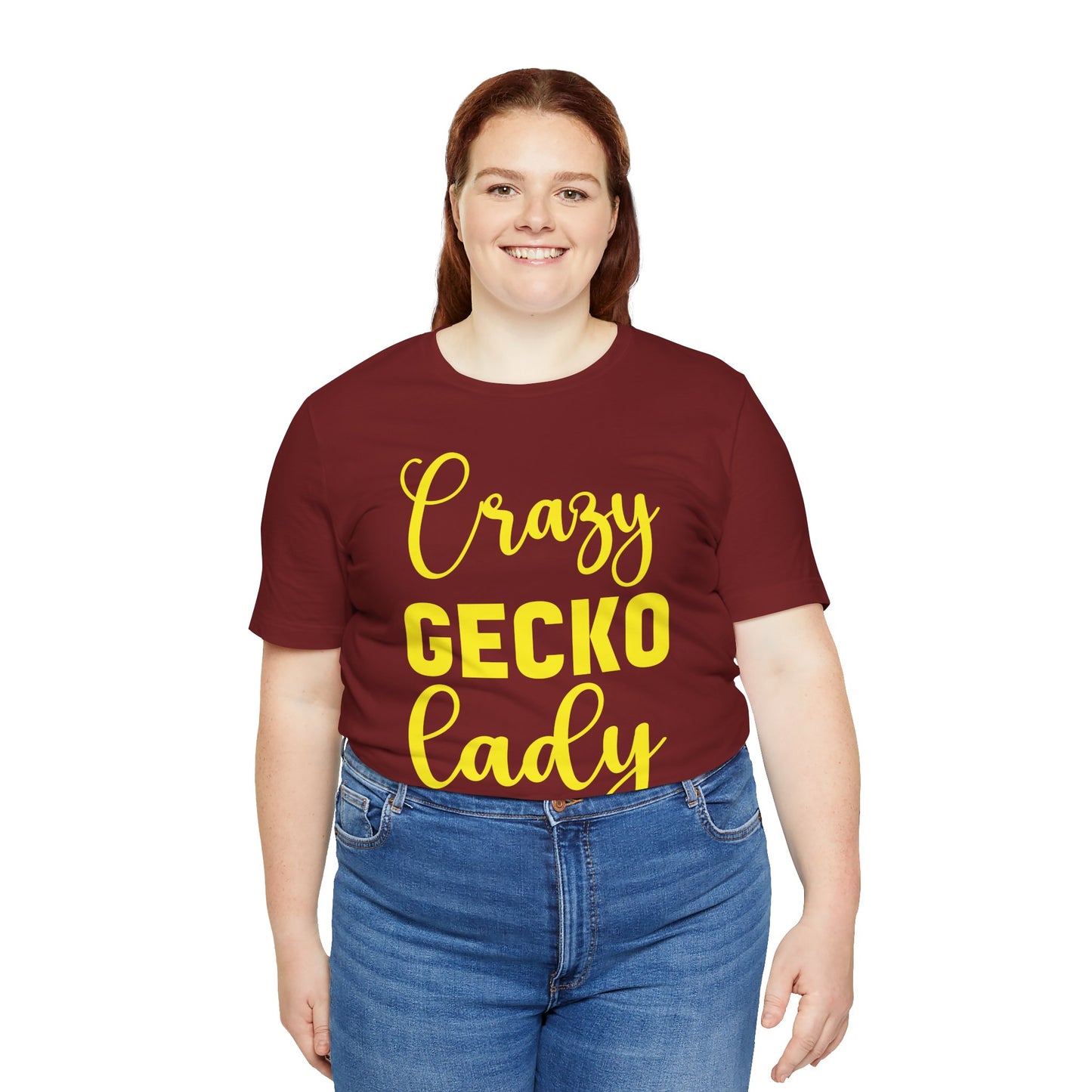 "Crazy Gecko Lady" Unisex Jersey Tee - Casual Everyday Wear - Great for Reptile Lovers