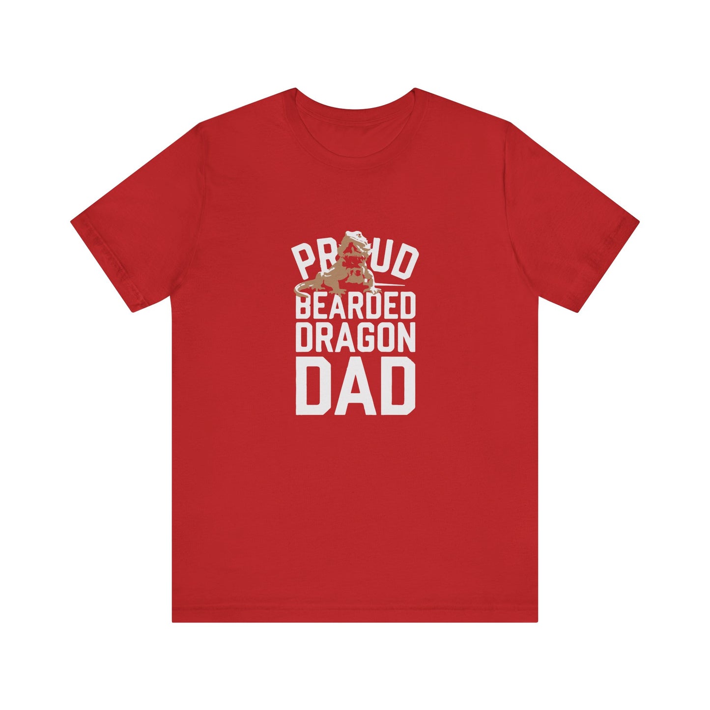 "Proud Bearded Dragon Dad" Print Unisex Jersey Tee - Casual Everyday Wear - Great for Reptile Lovers