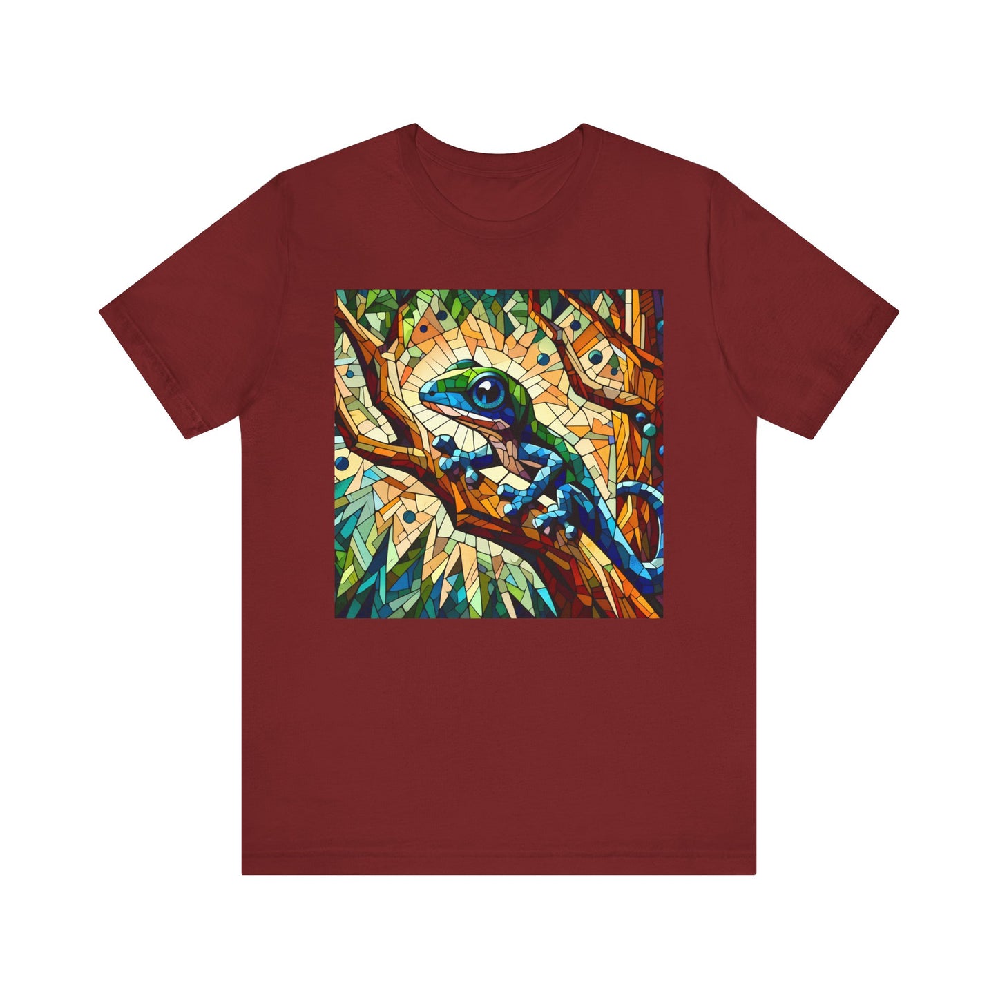 Stained Glass Lizard Unisex Jersey Tee - Casual Everyday Wear - Great for Reptile Lovers