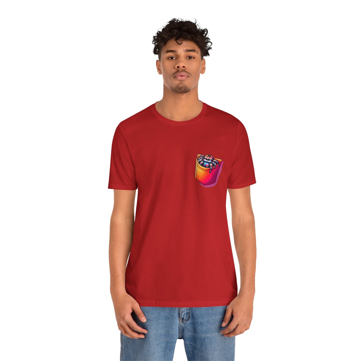 "Pocket Spider" Print Unisex Jersey Tee - Casual Everyday Wear - Great for Reptile Lovers