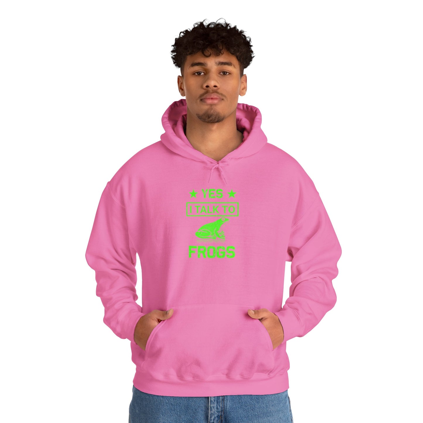 "I Talk to Frogs" Unisex Hooded Sweatshirt with Bold Print - Great for Reptile Lovers