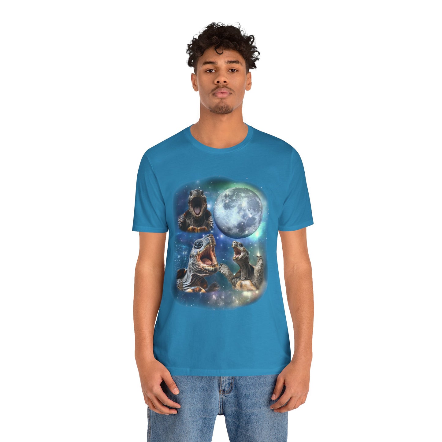 Tortoise Howling at the Moon Unisex Jersey Tee - Casual Everyday Wear - Great for Reptile Lovers