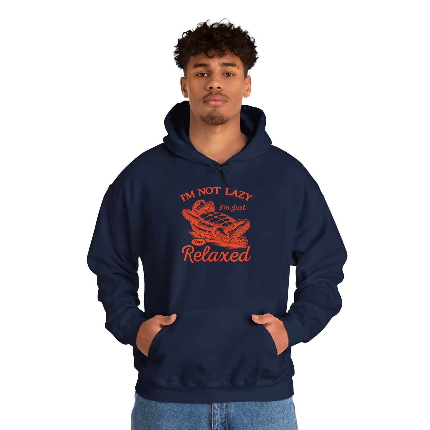 "I'm Not Lazy" Cozy Unisex Hooded Sweatshirt with Bold Print - Great for Reptile Lovers