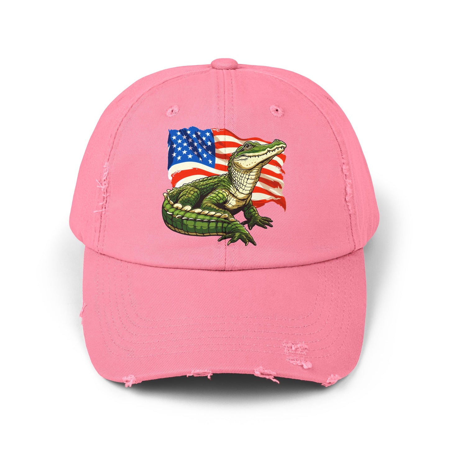 Gator Flag Unisex Distressed Cap - Casual Streetwear Hat for Everyday Use - Great for Reptile Lovers