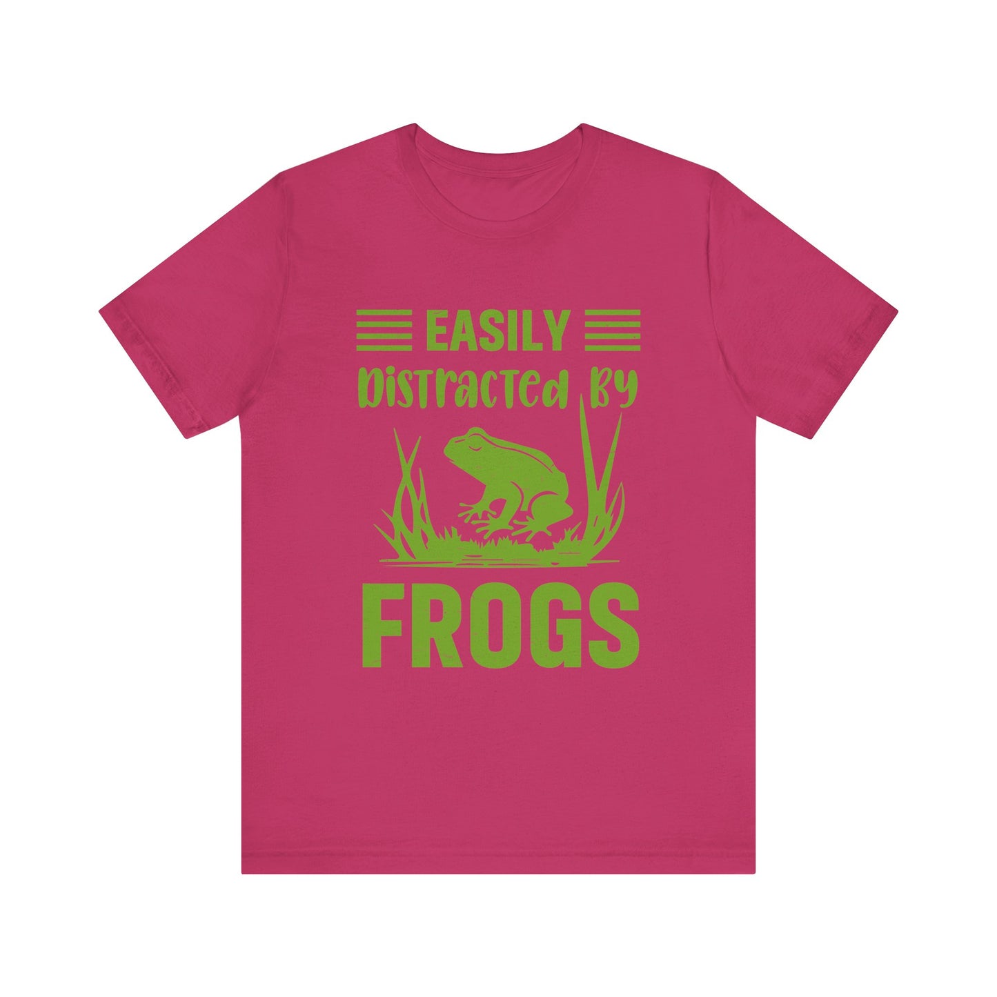 "Easily Distracted by Frogs" Print Unisex Jersey Tee - Casual Everyday Wear - Great for Reptile Lovers