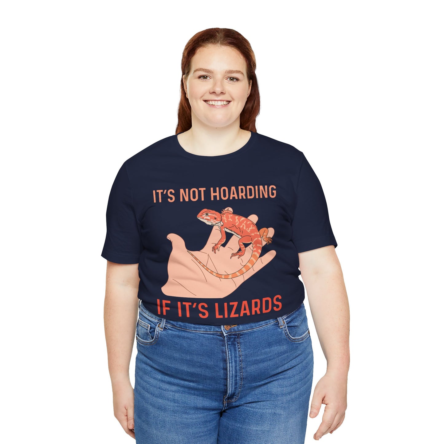 "It's Not Hoarding If It's Lizards" Unisex Jersey Tee - Casual Everyday Wear - Great for Reptile Lovers
