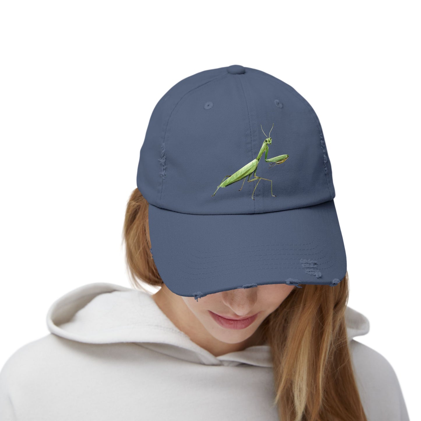 Praying Mantis Unisex Distressed Cap - Casual Streetwear Hat for Everyday Use - Great for Reptile Lovers