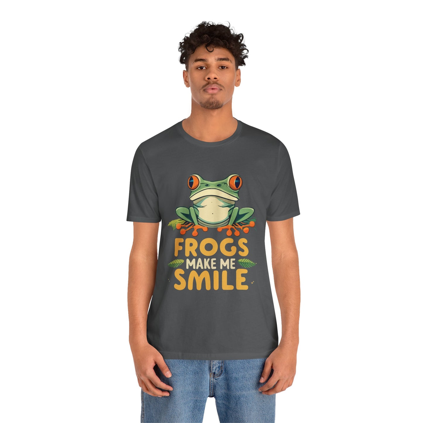 "Frogs Make Me Smile" Unisex Jersey Tee - Casual Everyday Wear - Great for Reptile Lovers