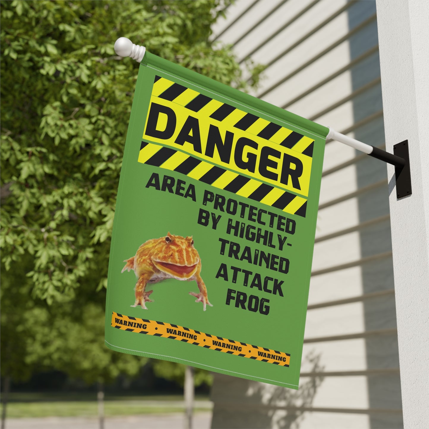 Pac Man Frog Danger Garden House Banner - Customizable Outdoor Decor to Showcase Your Love of Reptiles