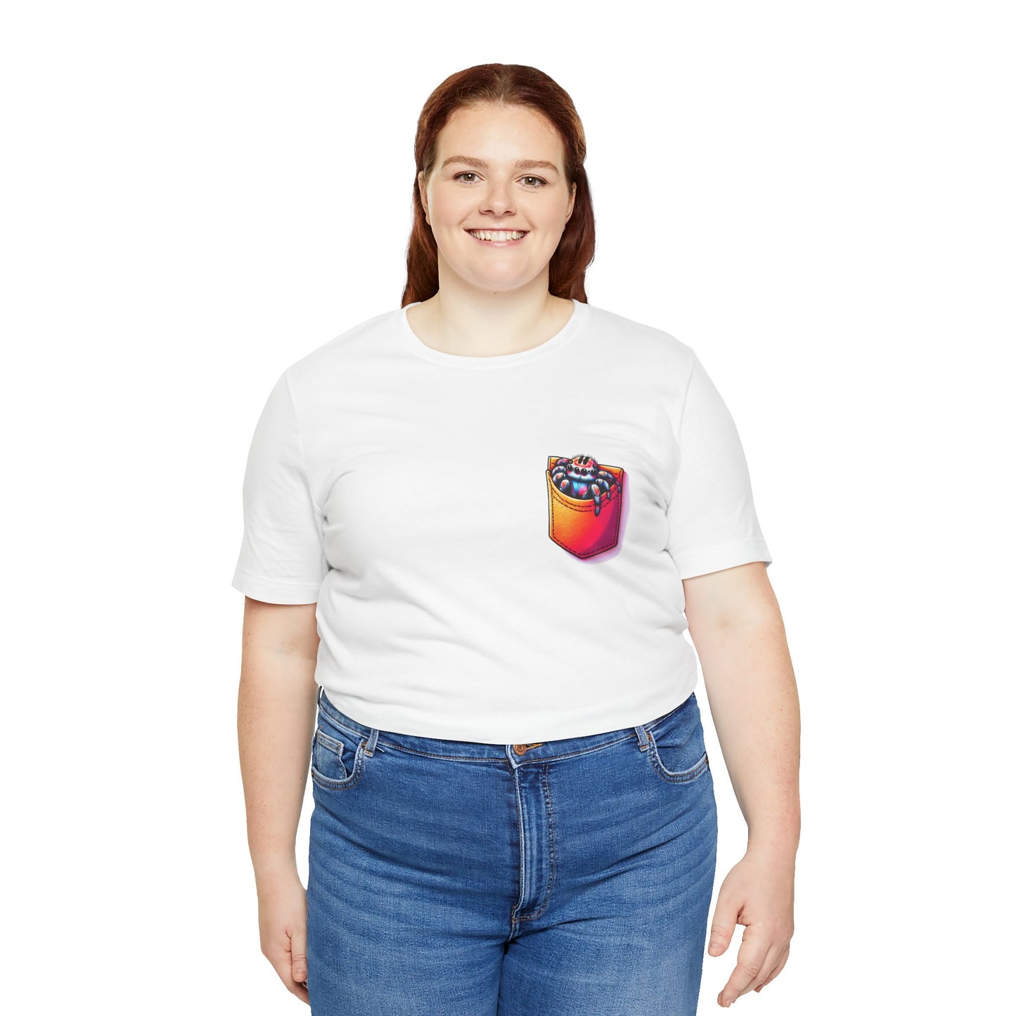 "Pocket Spider" Print Unisex Jersey Tee - Casual Everyday Wear - Great for Reptile Lovers