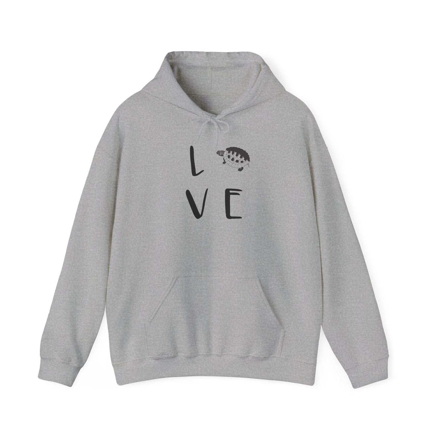 Turtle Love Cozy Unisex Hooded Sweatshirt with Bold Print - Great for Reptile Lovers