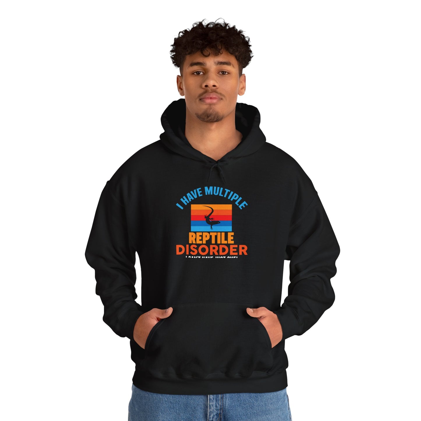 "Multiple Reptile Disorder" Cozy Unisex Hooded Sweatshirt with Bold Print - Great for Reptile Lovers