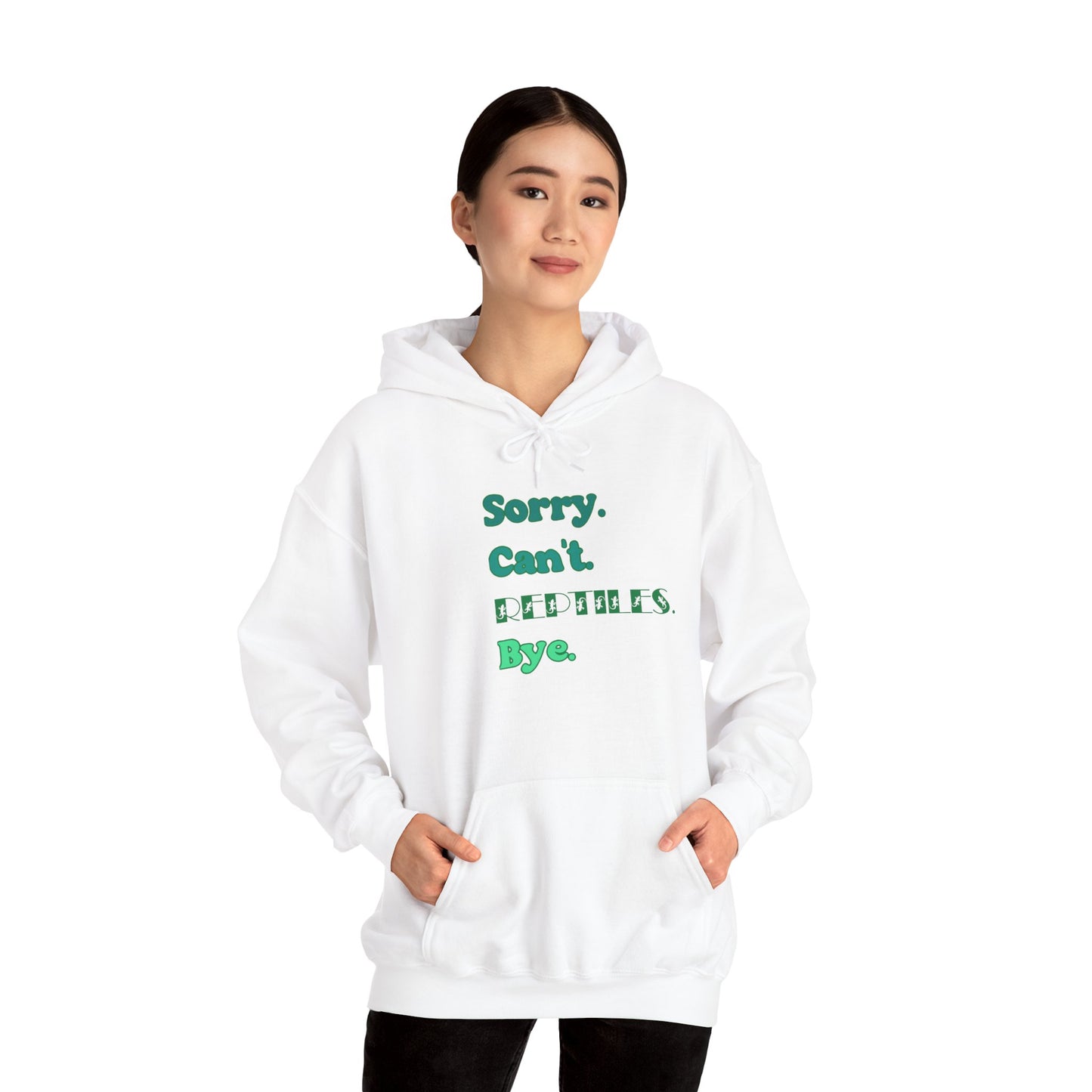"Sorry Can't Reptiles Bye" Cozy Unisex Hooded Sweatshirt with Bold Print - Great for Reptile Lovers