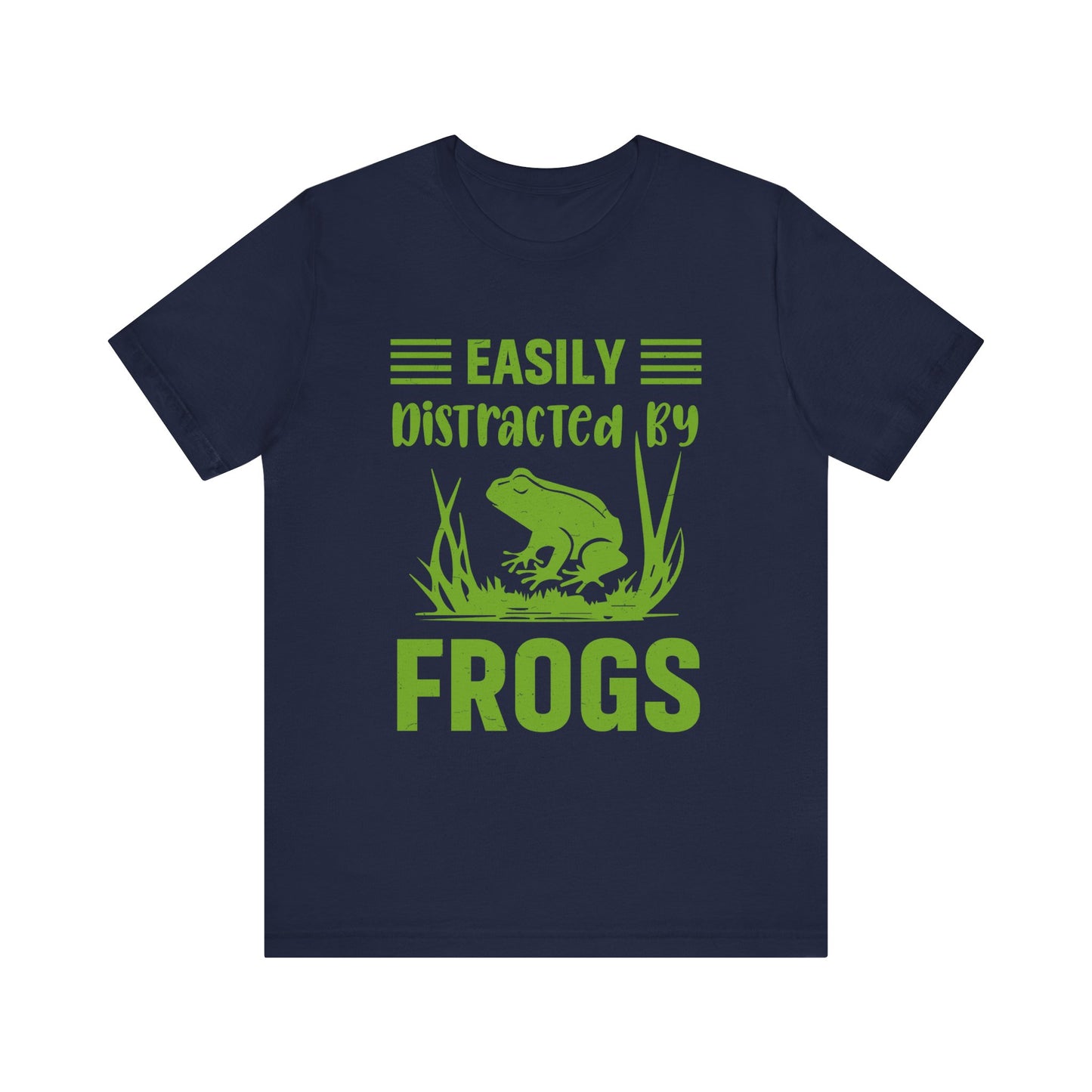 "Easily Distracted by Frogs" Print Unisex Jersey Tee - Casual Everyday Wear - Great for Reptile Lovers