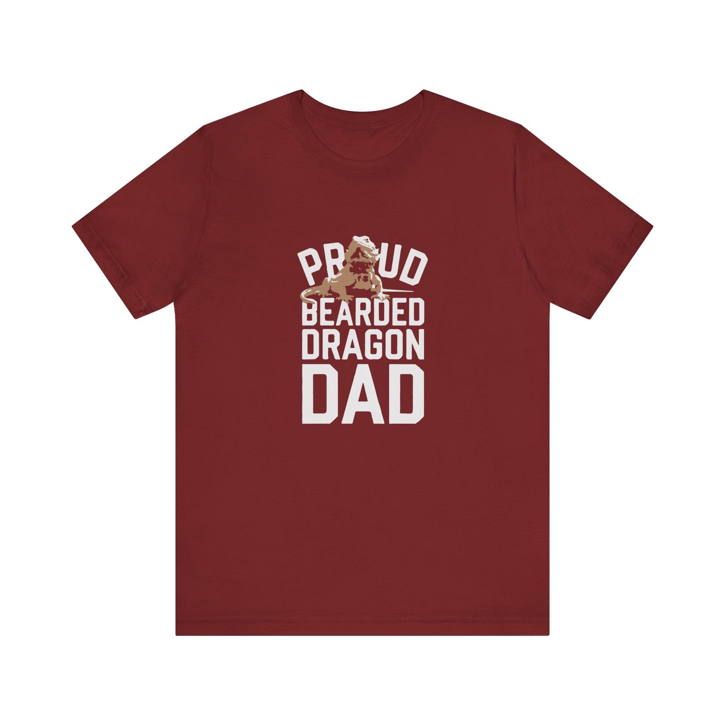 "Proud Bearded Dragon Dad" Print Unisex Jersey Tee - Casual Everyday Wear - Great for Reptile Lovers