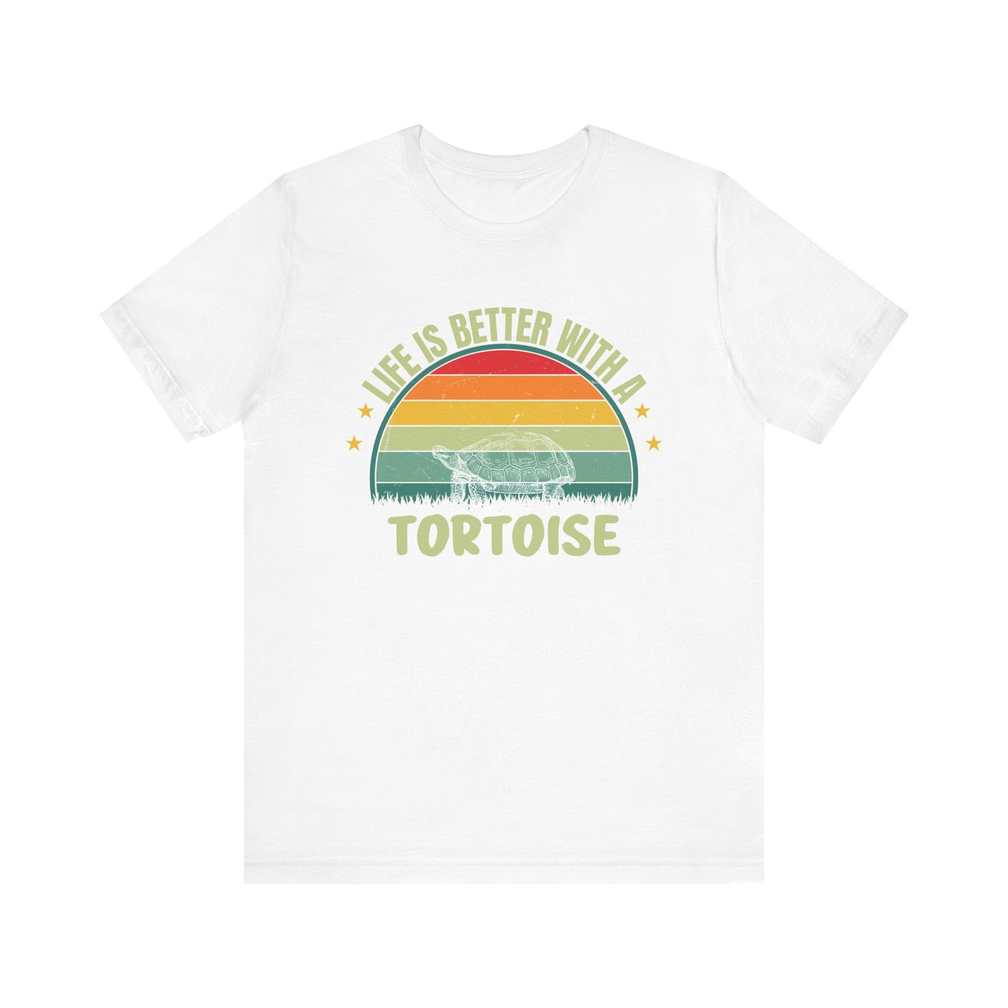 "Life is Better with a Tortoise" Unisex Jersey Tee - Casual Everyday Wear - Great for Reptile Lovers