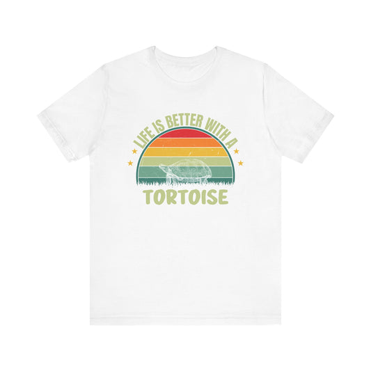 "Life is Better with a Tortoise" Unisex Jersey Tee - Casual Everyday Wear - Great for Reptile Lovers