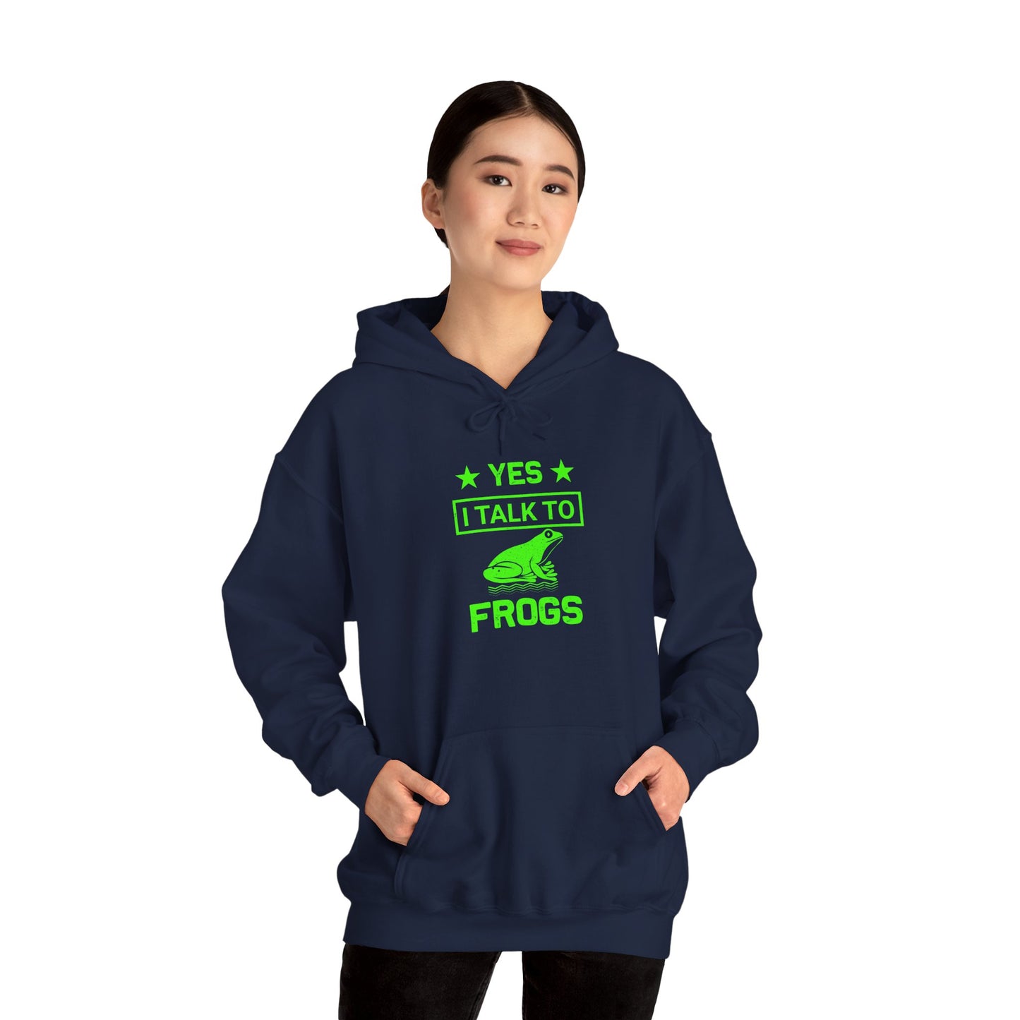 "I Talk to Frogs" Unisex Hooded Sweatshirt with Bold Print - Great for Reptile Lovers