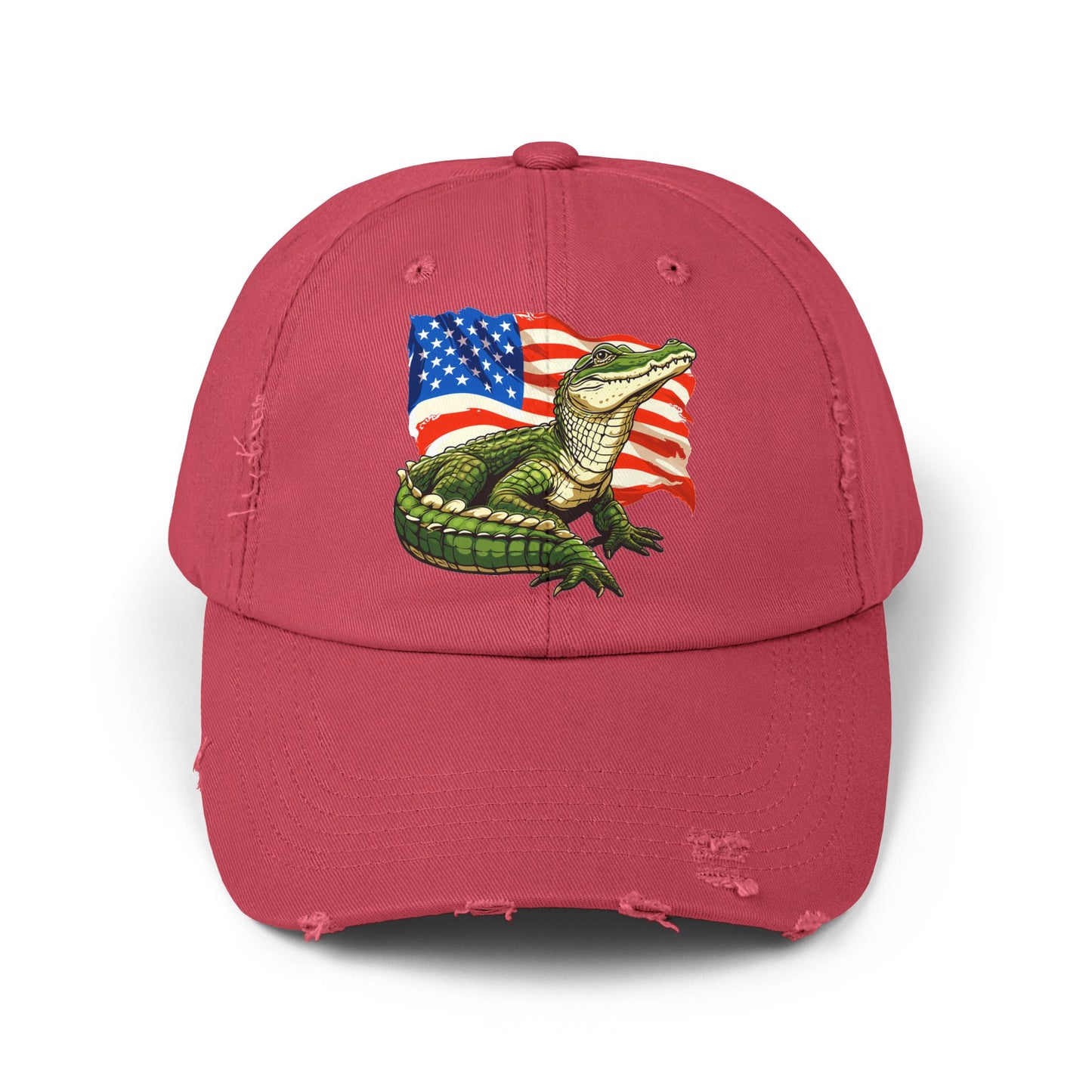 Gator Flag Unisex Distressed Cap - Casual Streetwear Hat for Everyday Use - Great for Reptile Lovers