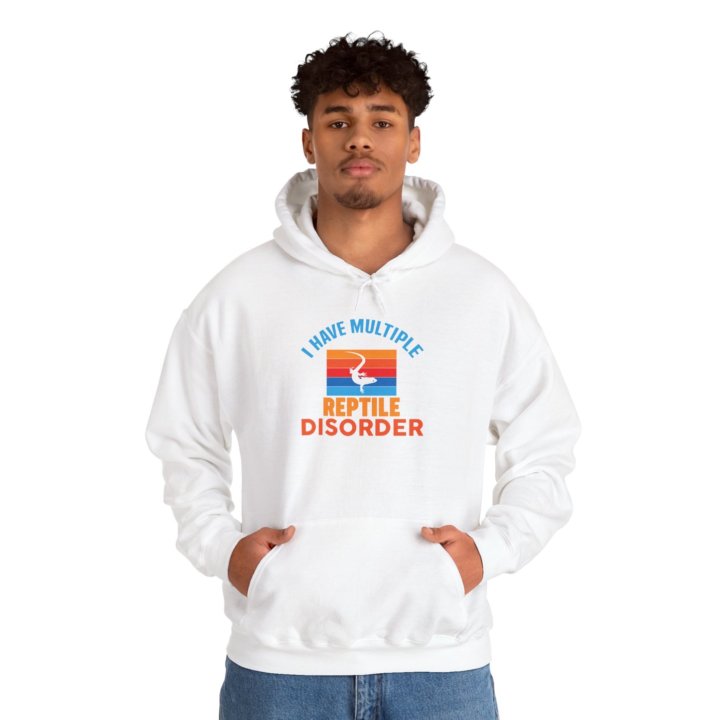 "Multiple Reptile Disorder" Cozy Unisex Hooded Sweatshirt with Bold Print - Great for Reptile Lovers
