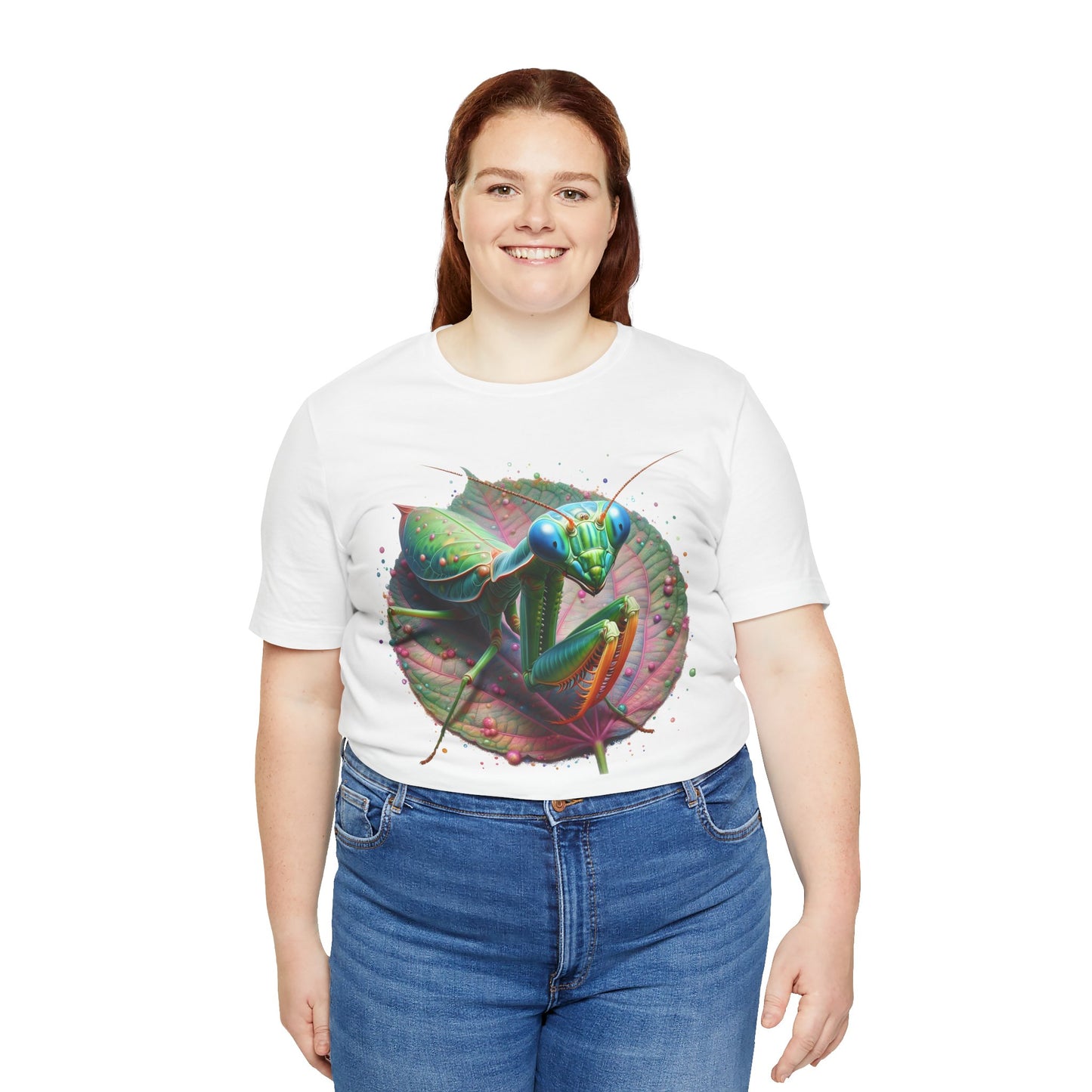 Mantis on a Leaf Unisex Jersey Tee - Casual Everyday Wear - Great for Reptile Lovers