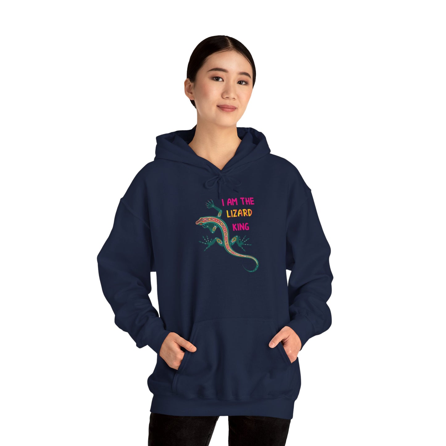 "I Am The Lizard King" Unisex Hooded Sweatshirt with Bold Print - Great for Reptile Lovers