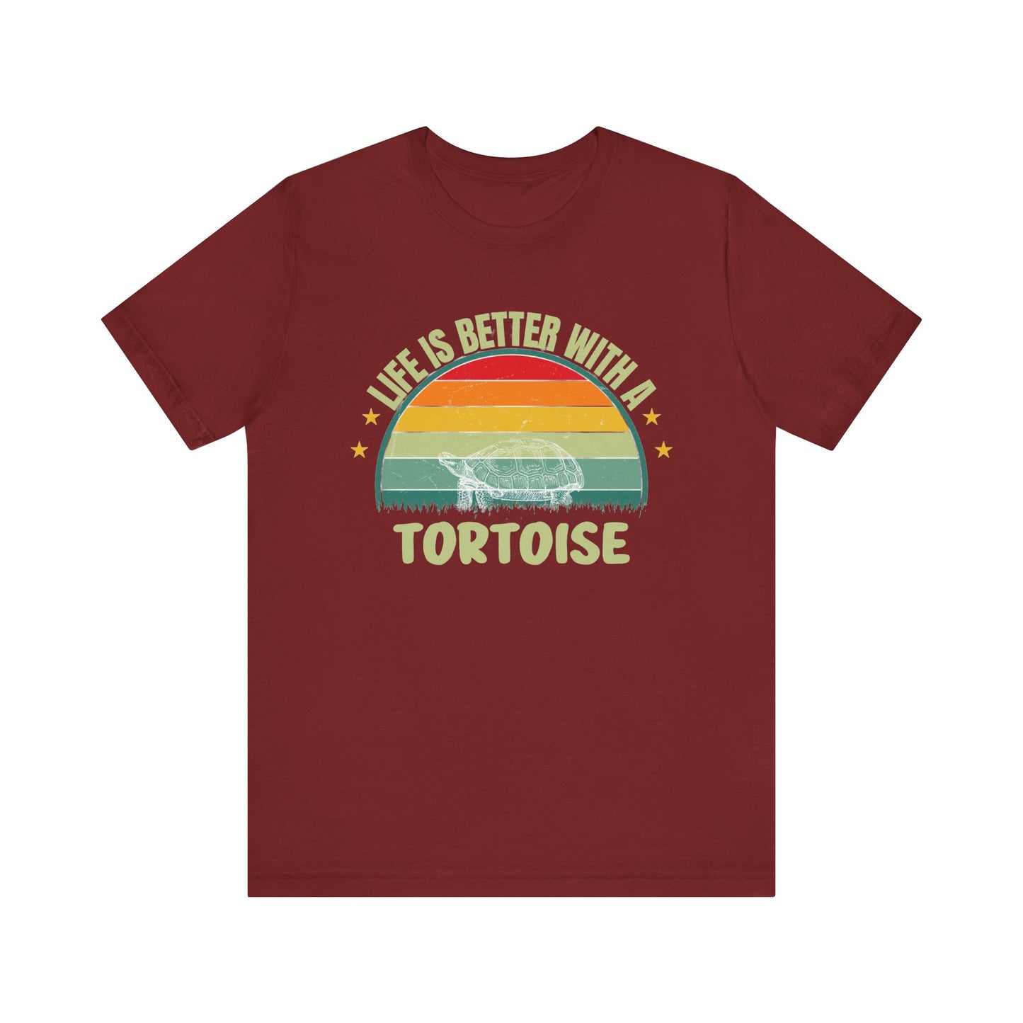 "Life is Better with a Tortoise" Unisex Jersey Tee - Casual Everyday Wear - Great for Reptile Lovers
