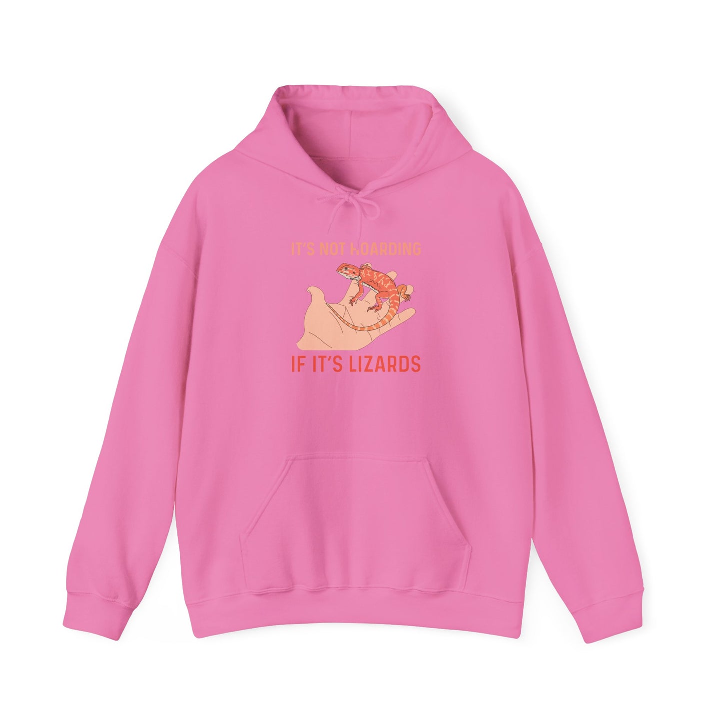 "Not Hoarding If It's Lizards"" Unisex Hooded Sweatshirt with Bold Print - Great for Reptile Lovers