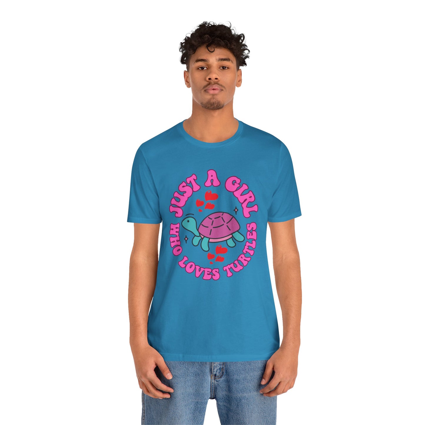 "Just a Girl Who Loves Turtles" Unisex Jersey Tee - Casual Everyday Wear - Great for Reptile Lovers