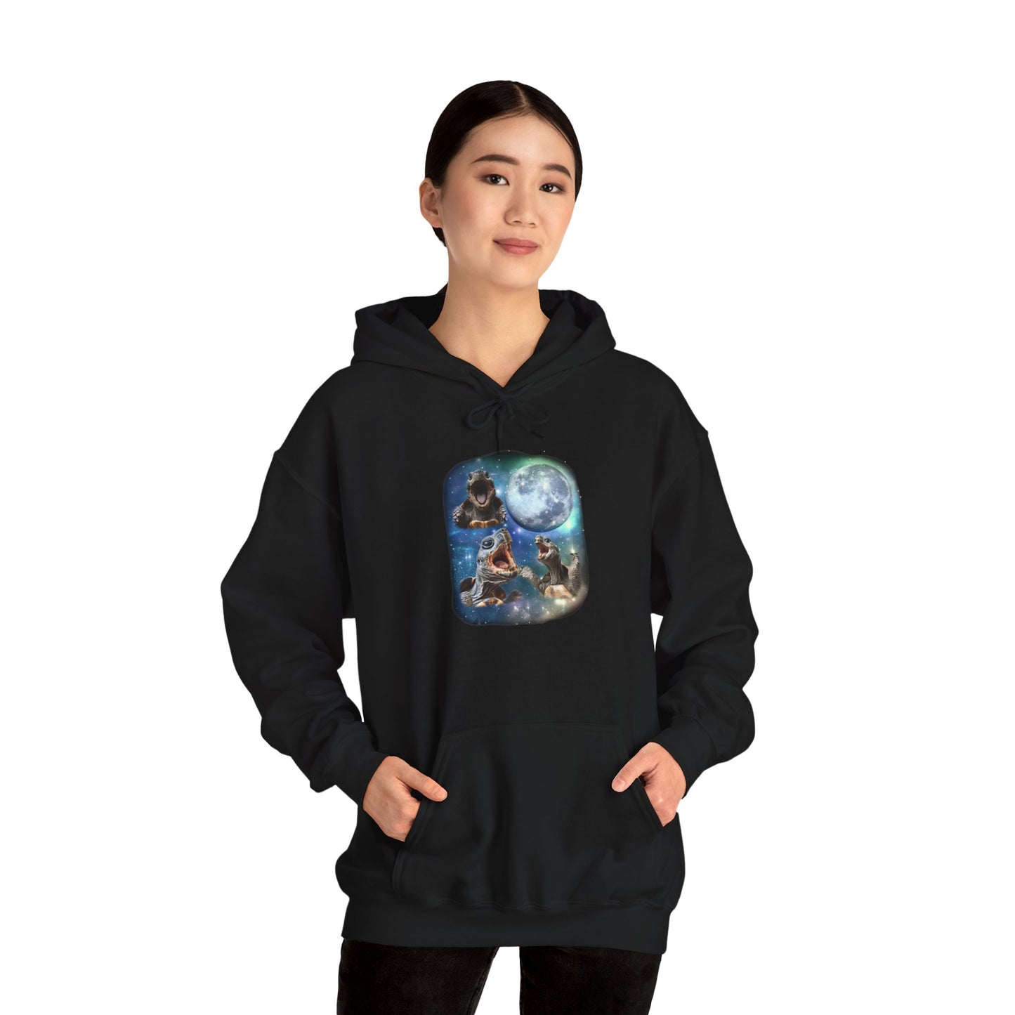 Tortoise Howl Cozy Unisex Hooded Sweatshirt with Bold Print - Great for Reptile Lovers