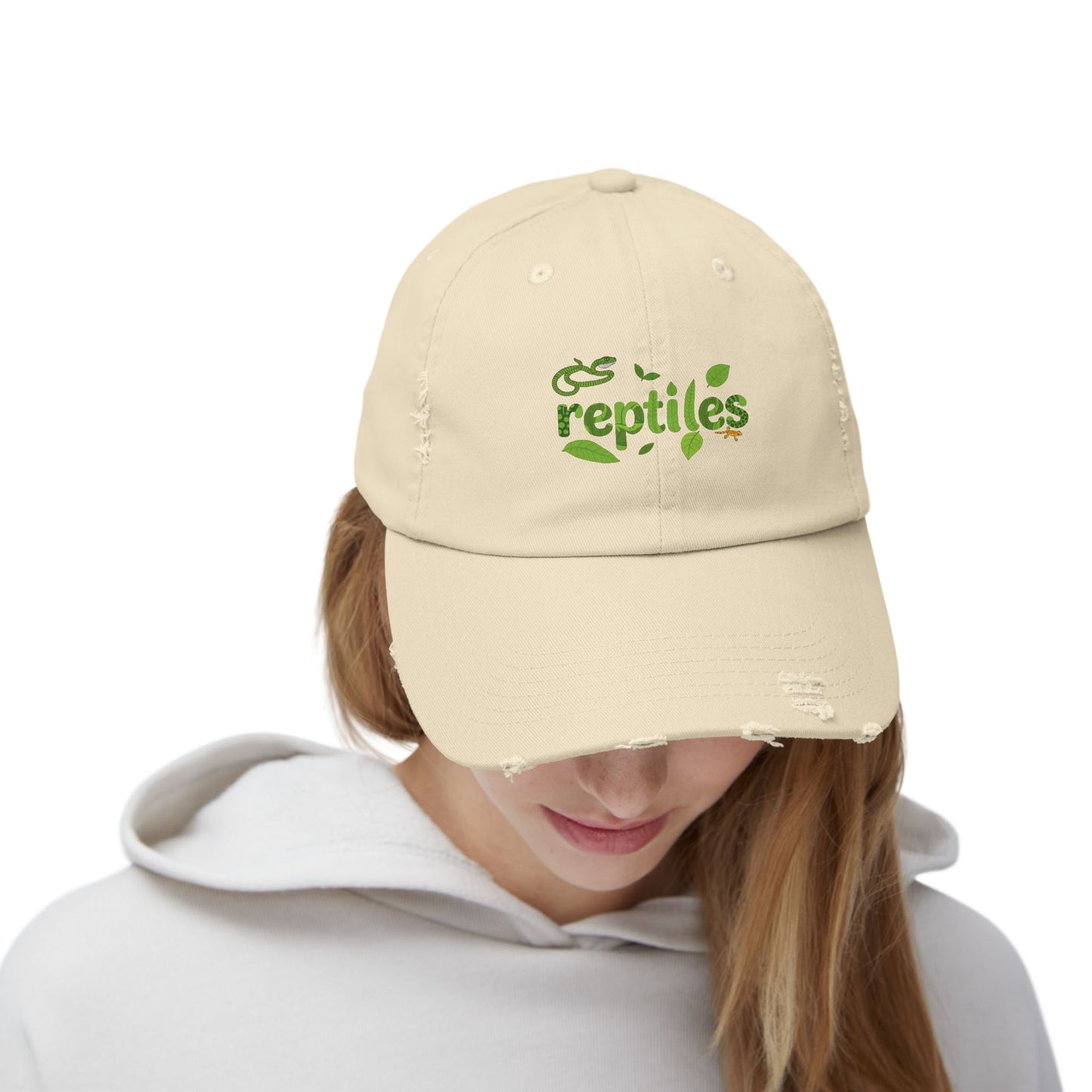 Reptiles Unisex Distressed Cap - Casual Streetwear Hat for Everyday Use - Great for Reptile Lovers
