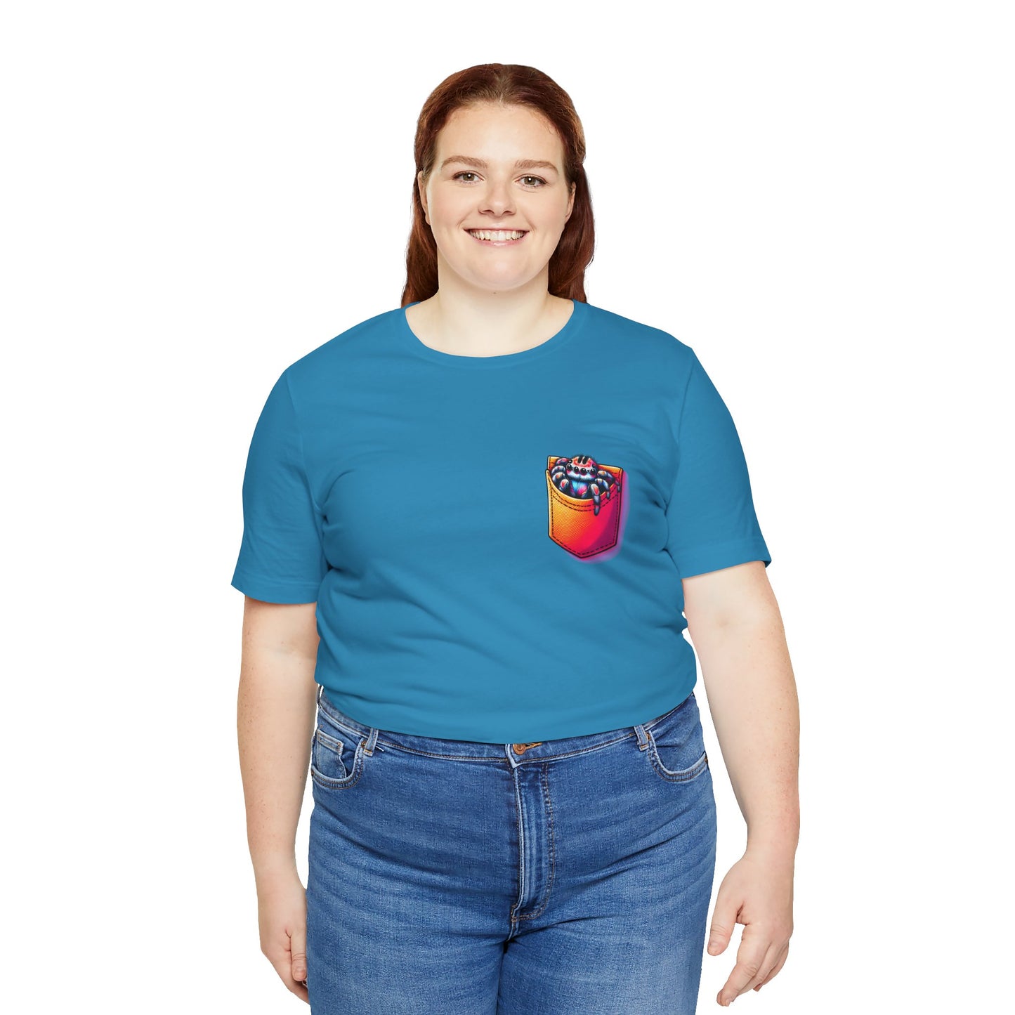 "Pocket Spider" Print Unisex Jersey Tee - Casual Everyday Wear - Great for Reptile Lovers
