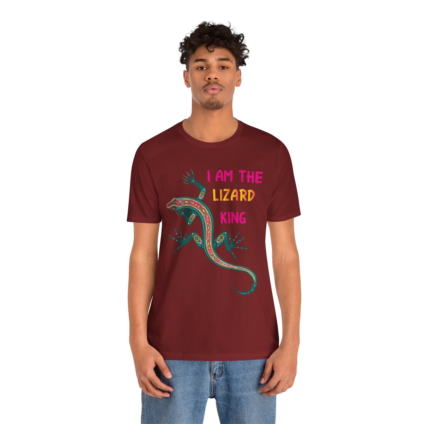 "I Am the Lizard King" Print Unisex Jersey Tee - Casual Everyday Wear - Great for Reptile Lovers